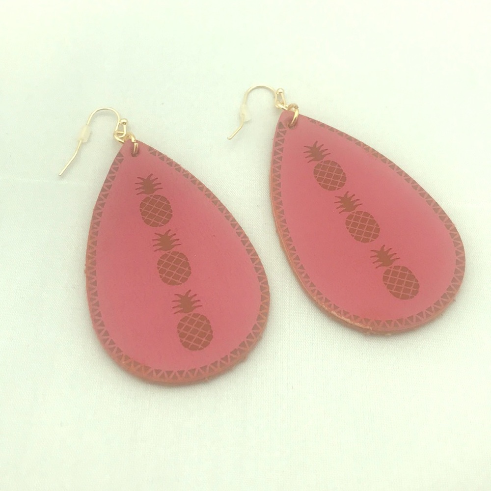 Pineapple leather earrings